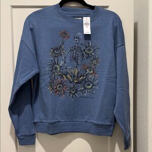 NWT American Eagle Blue Graphic Sweatshirt Size S